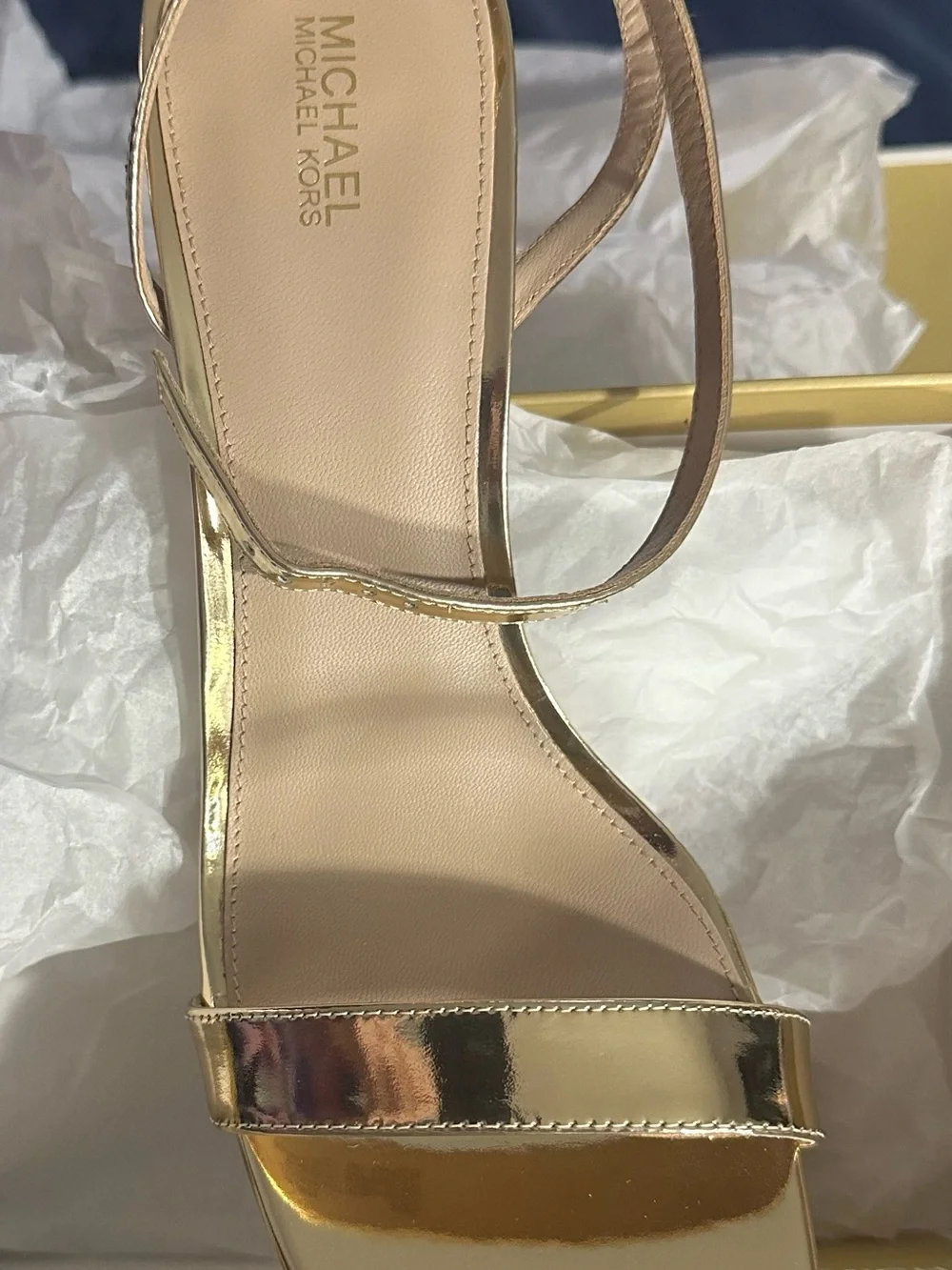 Michael Kors Gold Ankle-Strap High Heel Sandals
